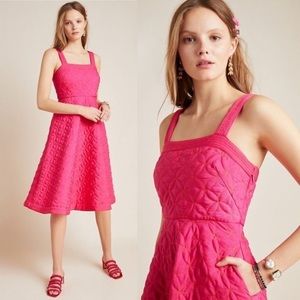 Maeve Quilted Anthropologie Dress in Pink